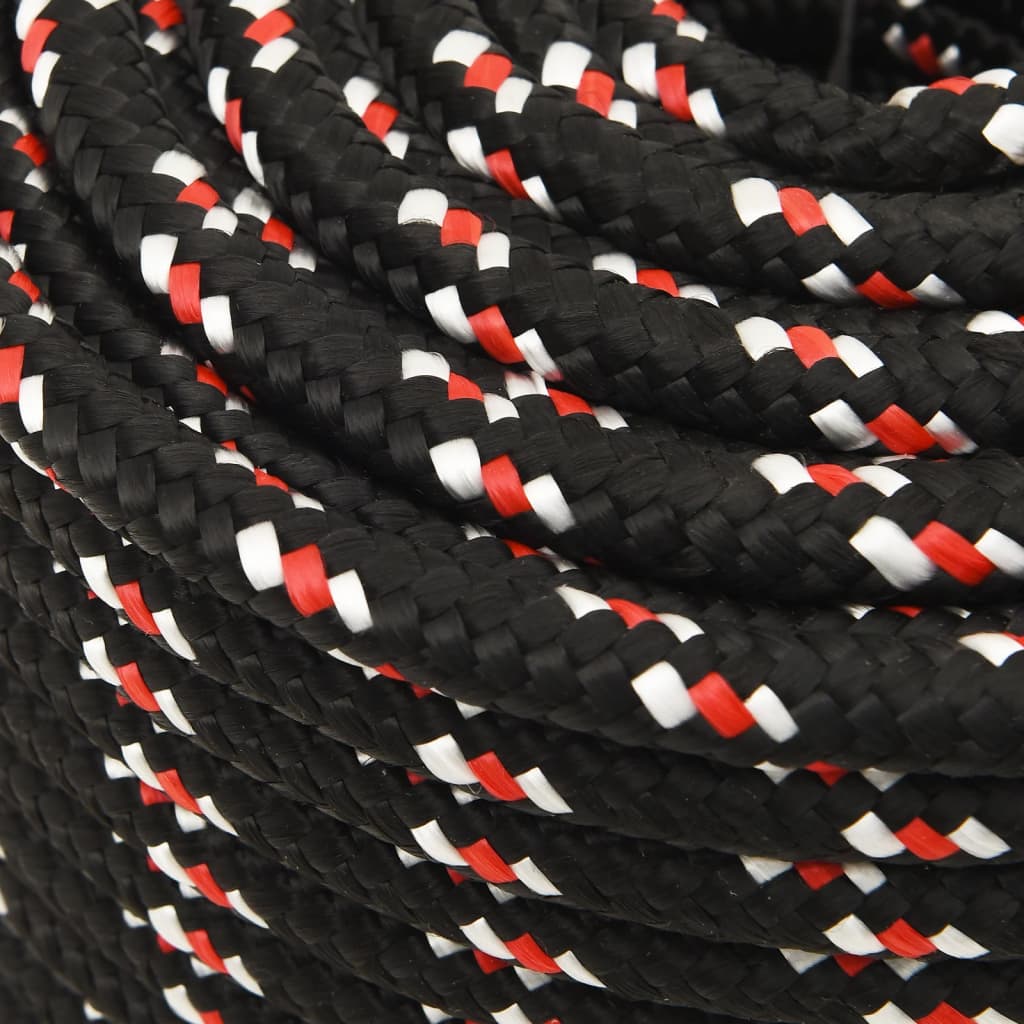 vidaXL Frânghie de barcă, negru, 12 mm, 100 m, polipropilenă vidaXL Frânghie de barcă, negru, 12 mm, 100 m, polipropilenă