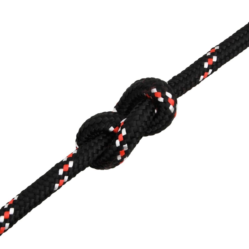 vidaXL Frânghie de barcă, negru, 16 mm, 25 m, polipropilenă vidaXL Frânghie de barcă, negru, 16 mm, 25 m, polipropilenă
