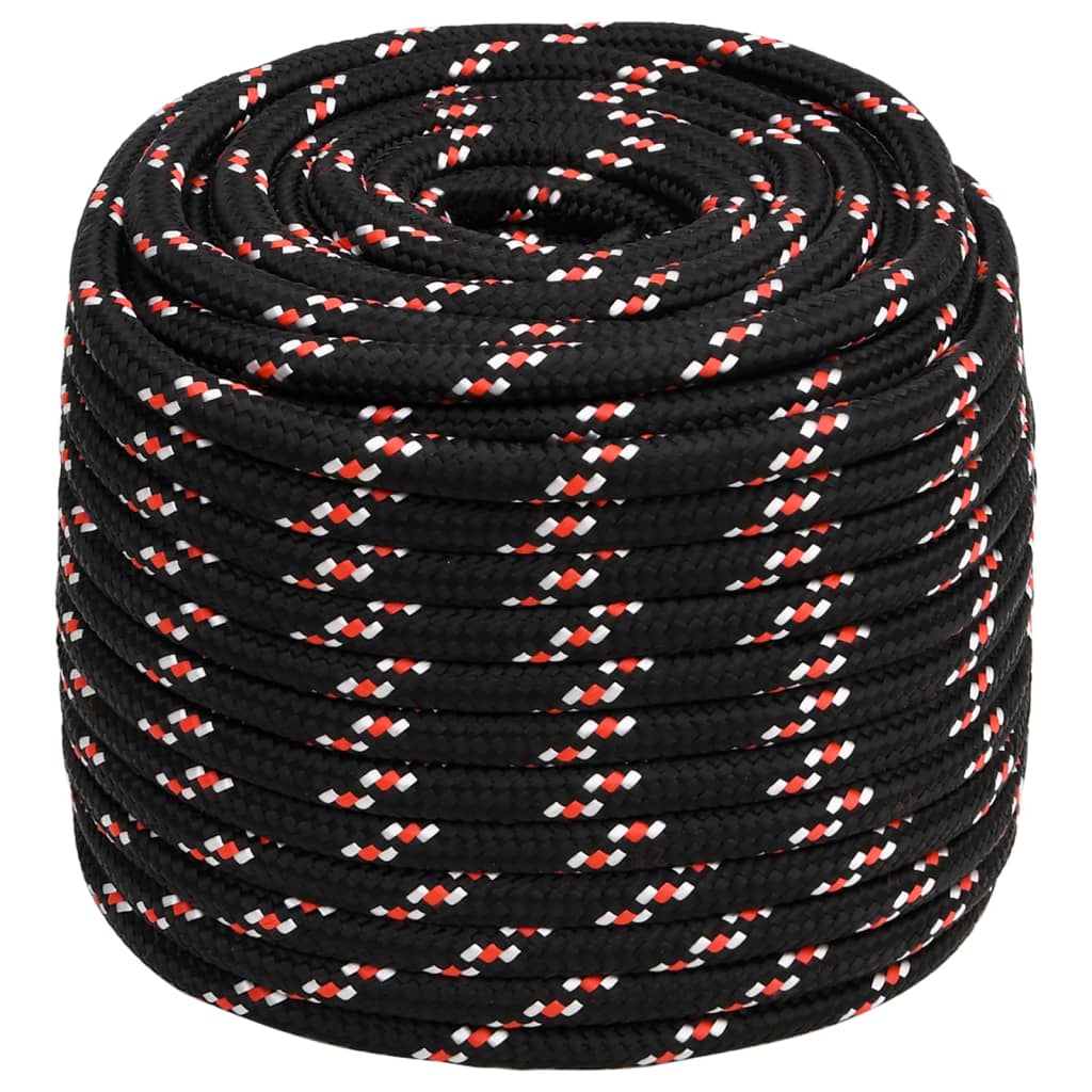 vidaXL Frânghie de barcă, negru, 18 mm, 25 m, polipropilenă