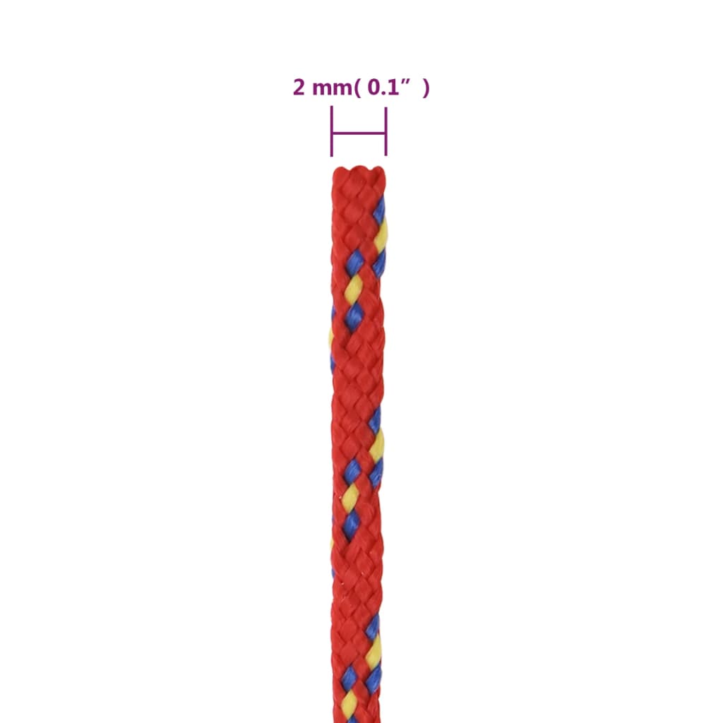 vidaXL Frânghie de barcă, roșu, 2 mm, 25 m, polipropilenă vidaXL Frânghie de barcă, roșu, 2 mm, 25 m, polipropilenă