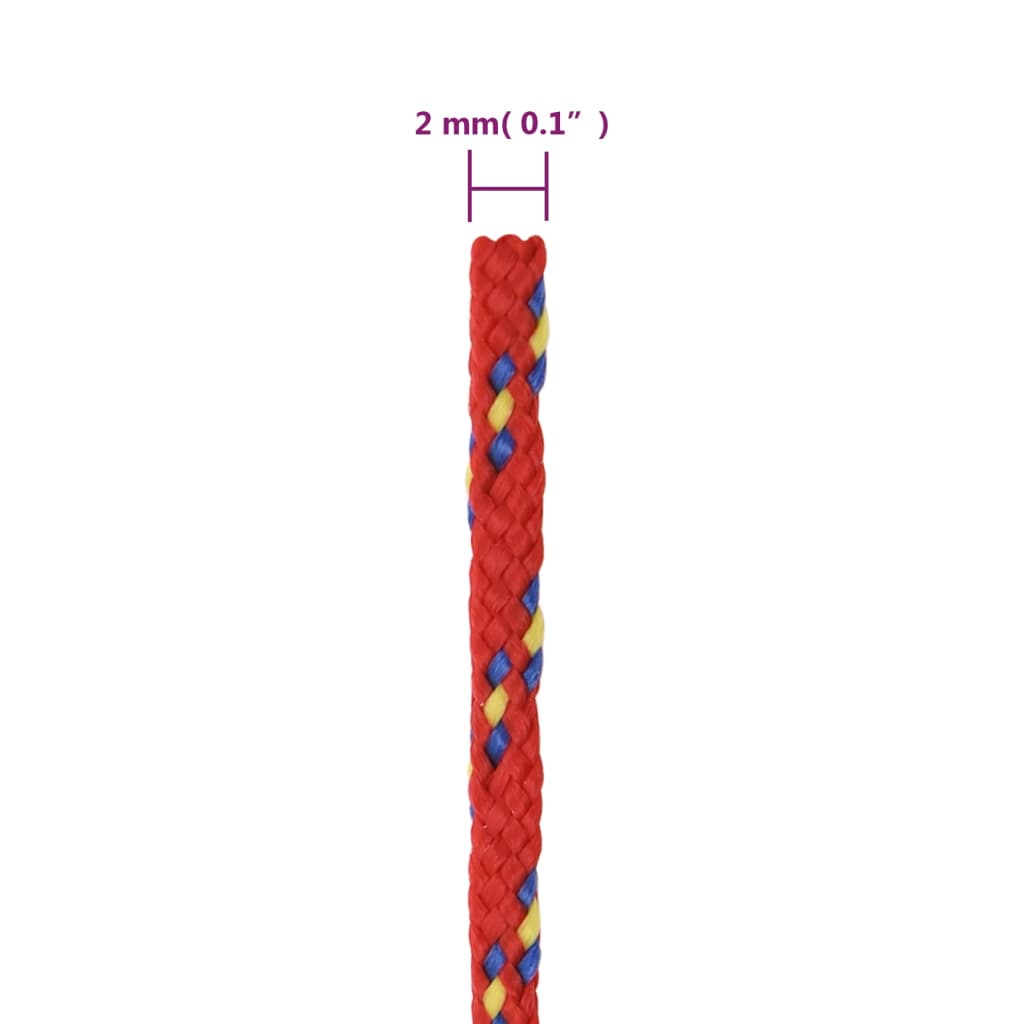 vidaXL Frânghie de barcă, roșu, 2 mm, 100 m, polipropilenă vidaXL Frânghie de barcă, roșu, 2 mm, 100 m, polipropilenă