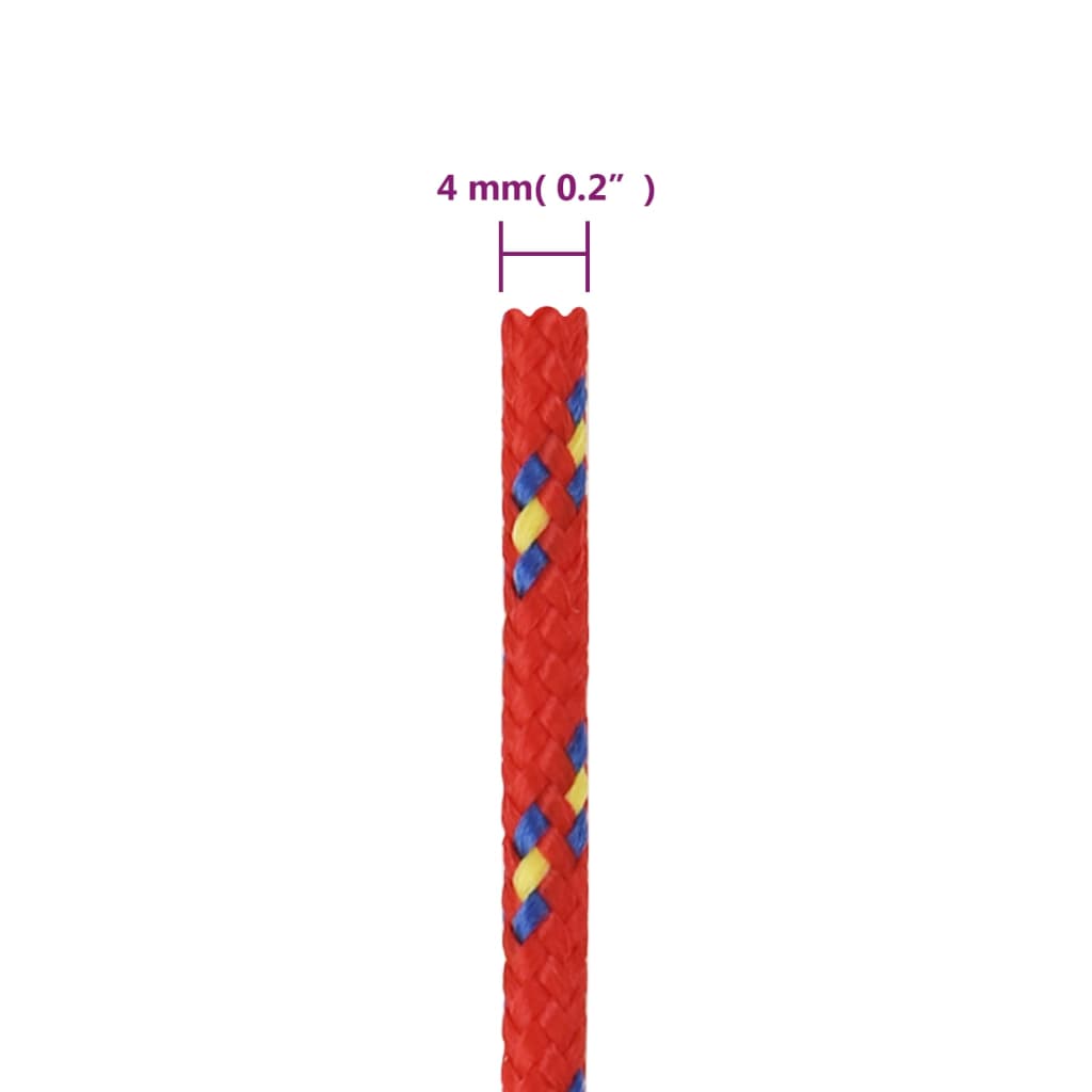 vidaXL Frânghie de barcă, roșu, 4 mm, 50 m, polipropilenă vidaXL Frânghie de barcă, roșu, 4 mm, 50 m, polipropilenă