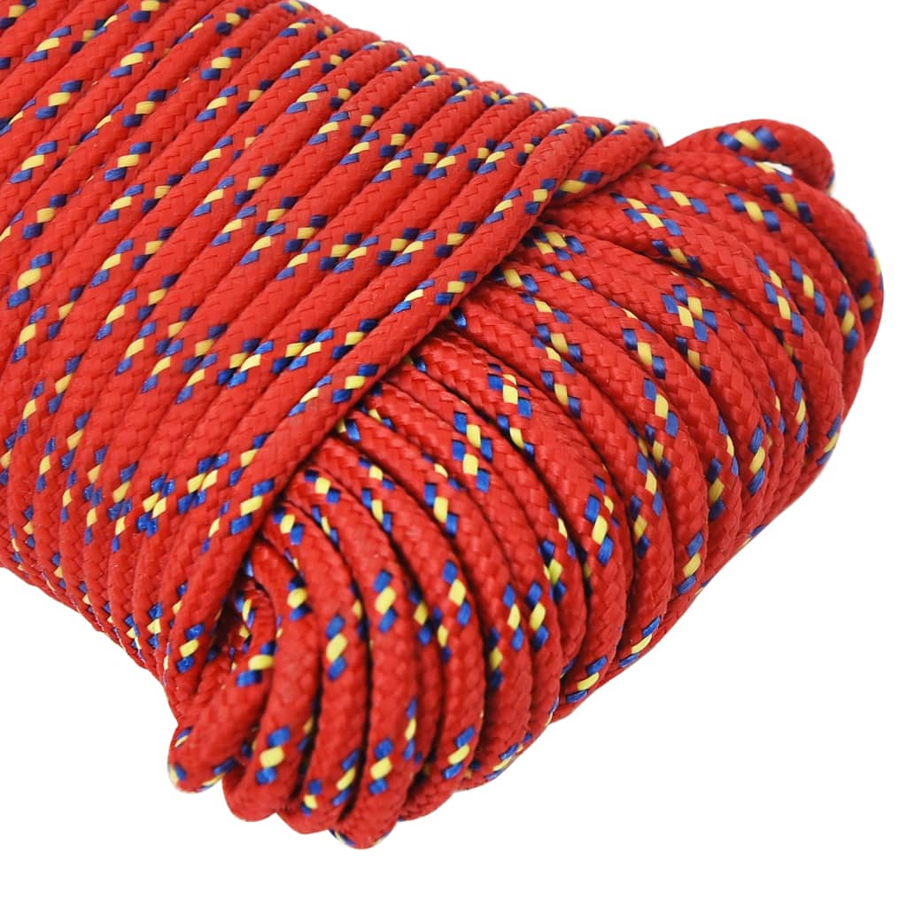 vidaXL Frânghie de barcă, roșu, 5 mm, 250 m, polipropilenă vidaXL Frânghie de barcă, roșu, 5 mm, 250 m, polipropilenă