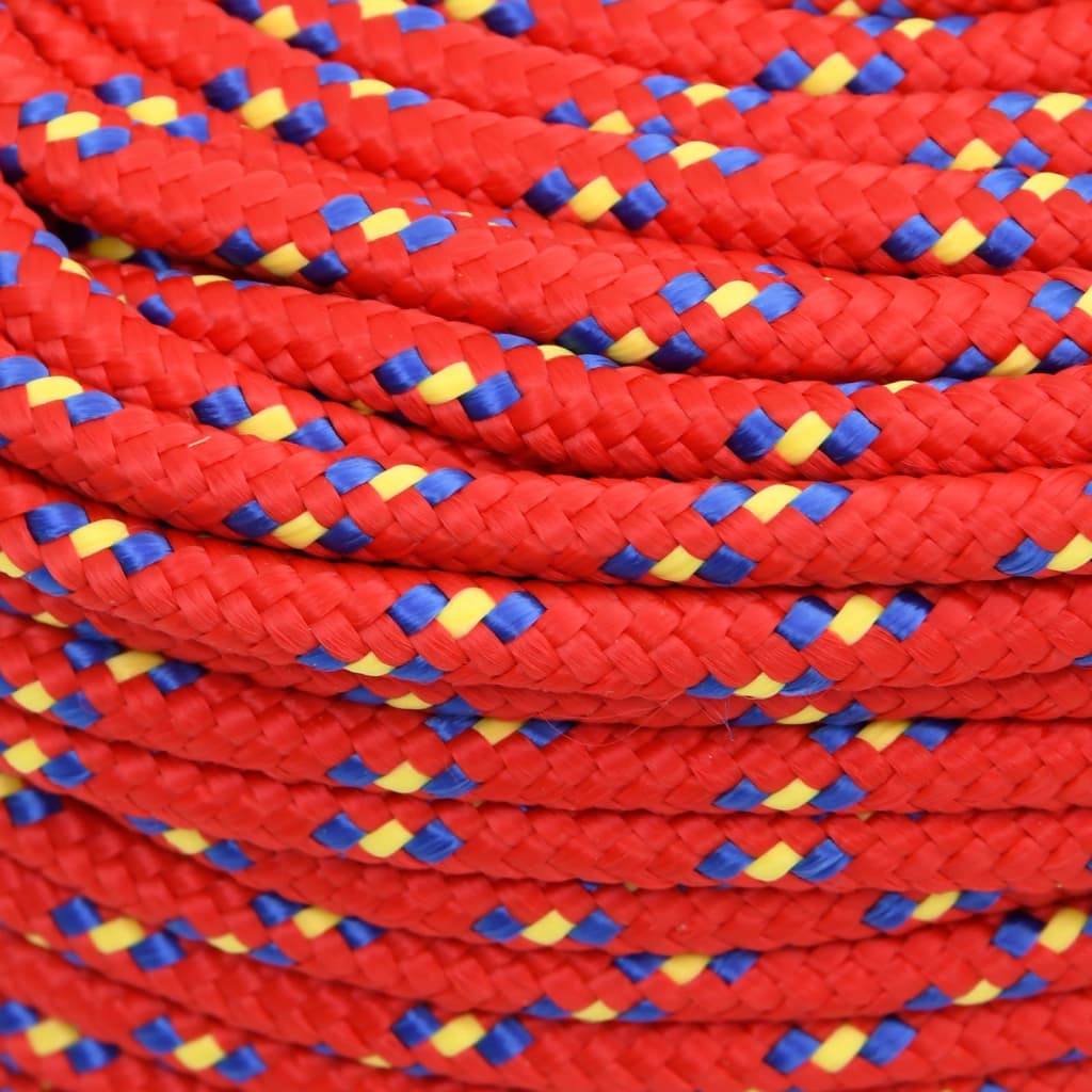 vidaXL Frânghie de barcă, roșu, 6 mm, 25 m, polipropilenă