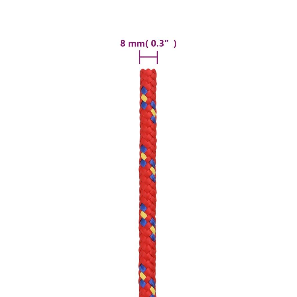 vidaXL Frânghie de barcă, roșu, 8 mm, 250 m, polipropilenă vidaXL Frânghie de barcă, roșu, 8 mm, 250 m, polipropilenă