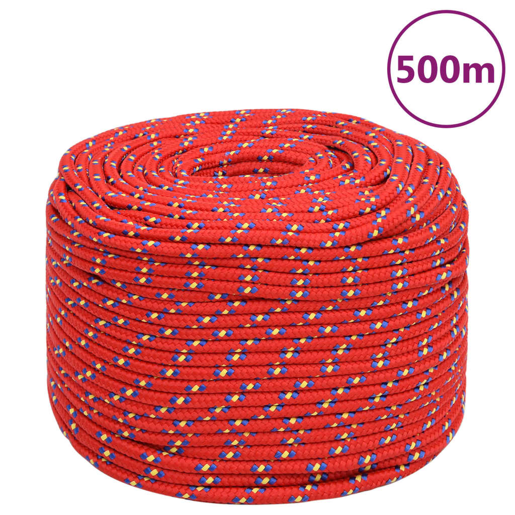 vidaXL Frânghie de barcă, roșu, 10 mm, 500 m, polipropilenă vidaXL Frânghie de barcă, roșu, 10 mm, 500 m, polipropilenă