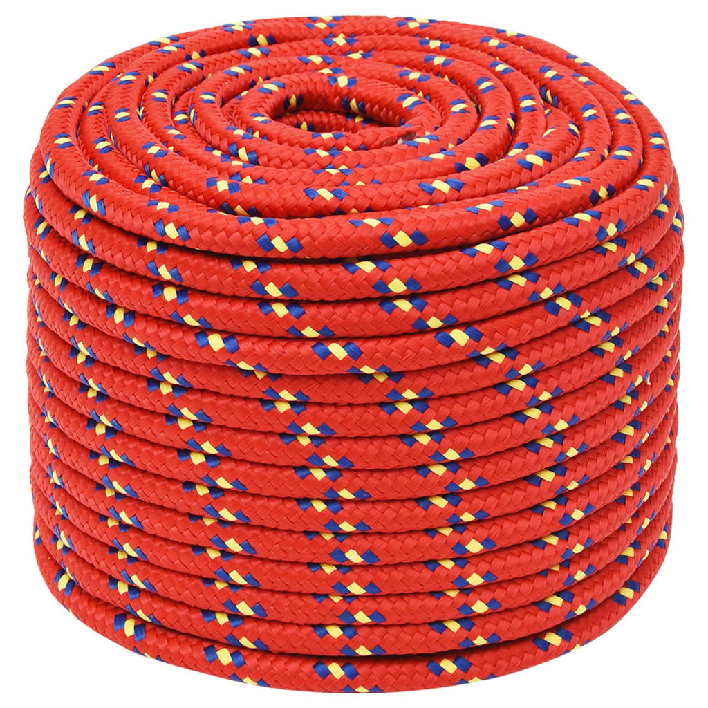 vidaXL Frânghie de barcă, roșu, 14 mm, 25 m, polipropilenă vidaXL Frânghie de barcă, roșu, 14 mm, 25 m, polipropilenă