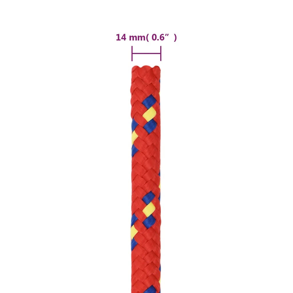 vidaXL Frânghie de barcă, roșu, 14 mm, 25 m, polipropilenă vidaXL Frânghie de barcă, roșu, 14 mm, 25 m, polipropilenă