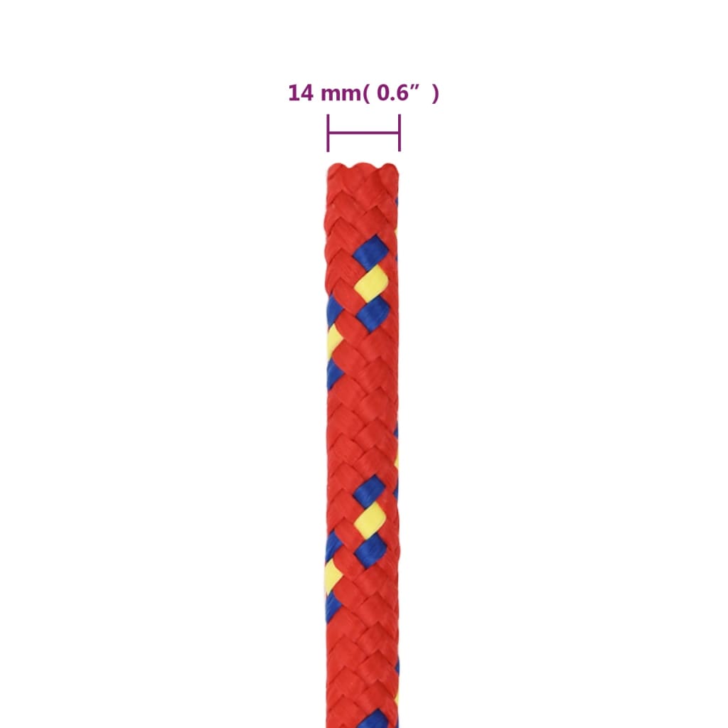 vidaXL Frânghie de barcă, roșu, 14 mm, 100 m, polipropilenă vidaXL Frânghie de barcă, roșu, 14 mm, 100 m, polipropilenă