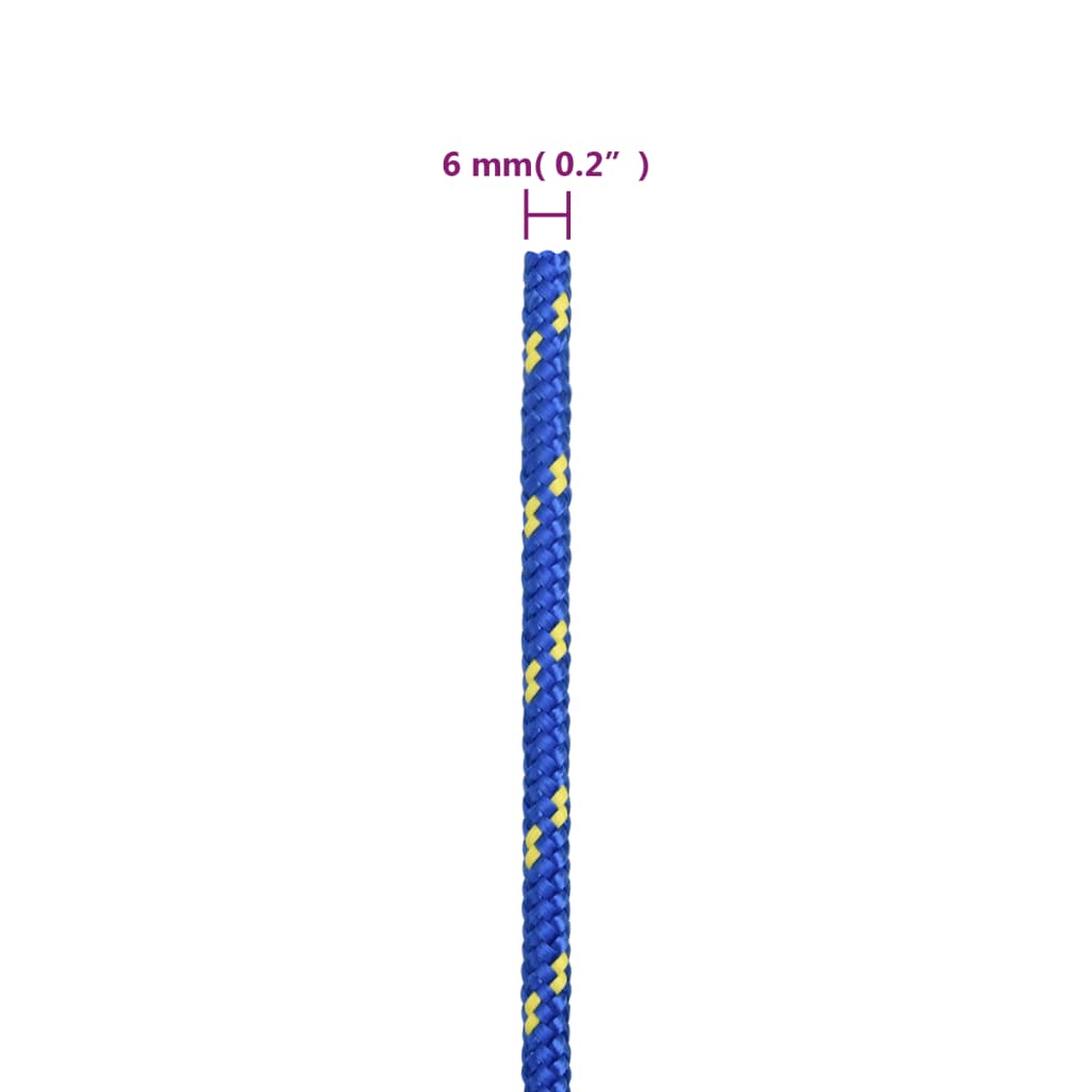 vidaXL Frânghie de barcă, albastru, 6 mm, 25 m, polipropilenă vidaXL Frânghie de barcă, albastru, 6 mm, 25 m, polipropilenă
