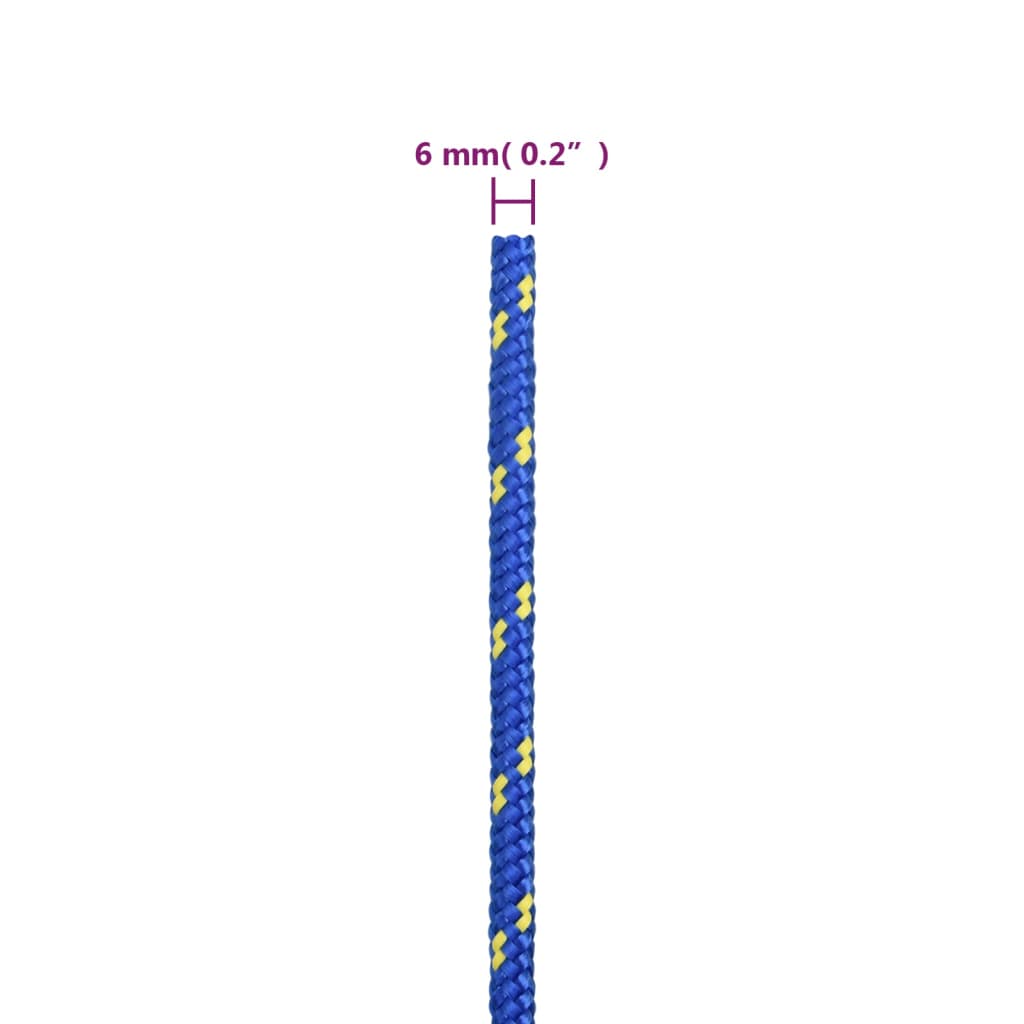 vidaXL Frânghie de barcă, albastru, 6 mm, 50 m, polipropilenă vidaXL Frânghie de barcă, albastru, 6 mm, 50 m, polipropilenă