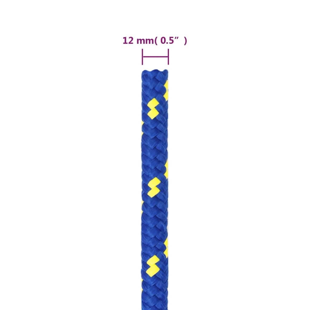 vidaXL Frânghie de barcă, albastru, 12 mm, 25 m, polipropilenă