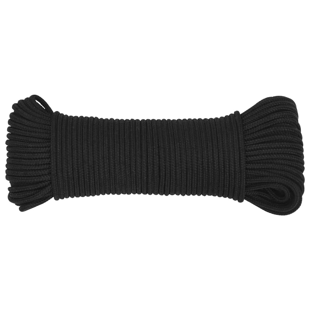 vidaXL Frânghie de barcă, negru complet, 3 mm, 100 m, polipropilenă vidaXL Frânghie de barcă, negru complet, 3 mm, 100 m, polipropilenă
