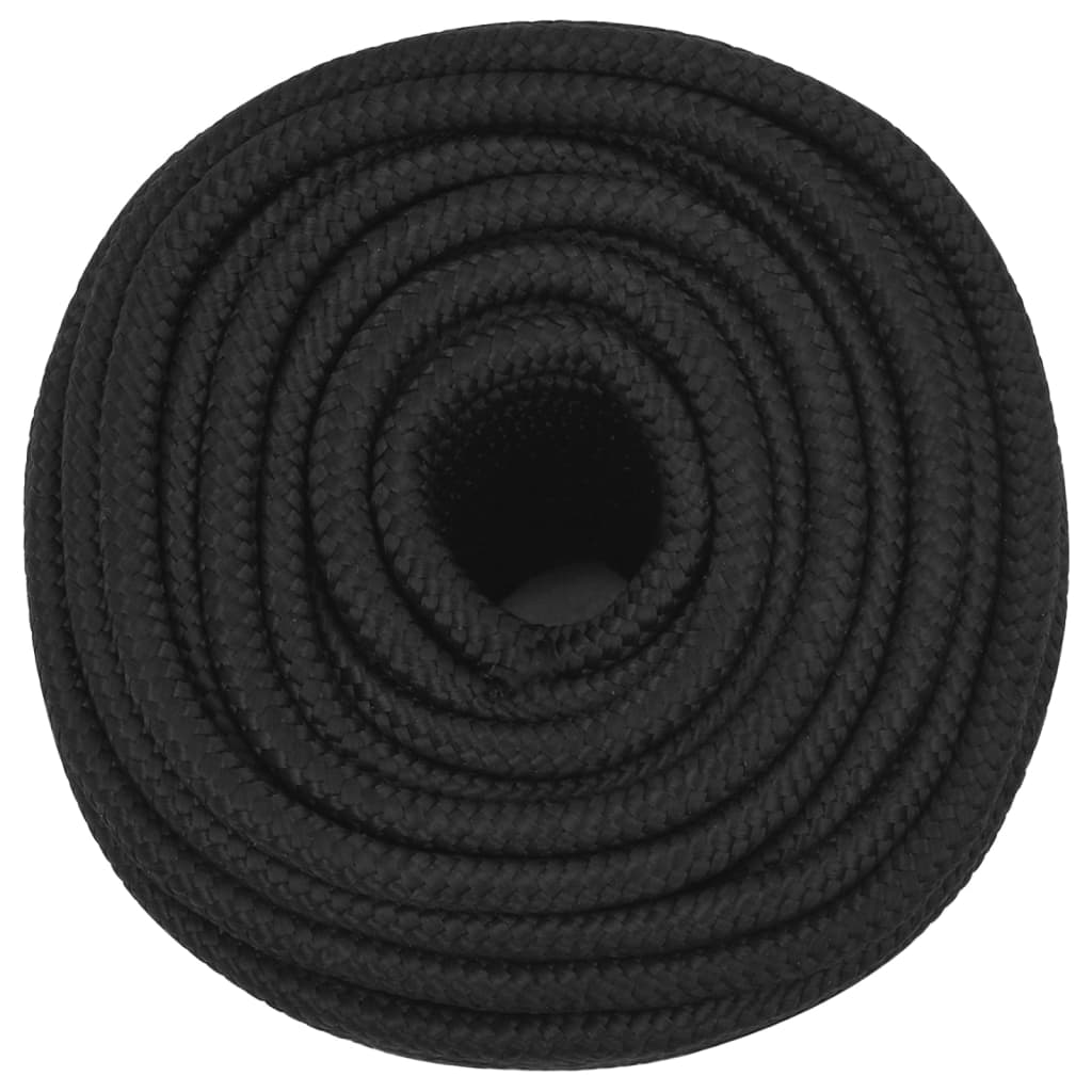 vidaXL Frânghie de barcă, negru complet, 12 mm, 25 m, polipropilenă vidaXL Frânghie de barcă, negru complet, 12 mm, 25 m, polipropilenă