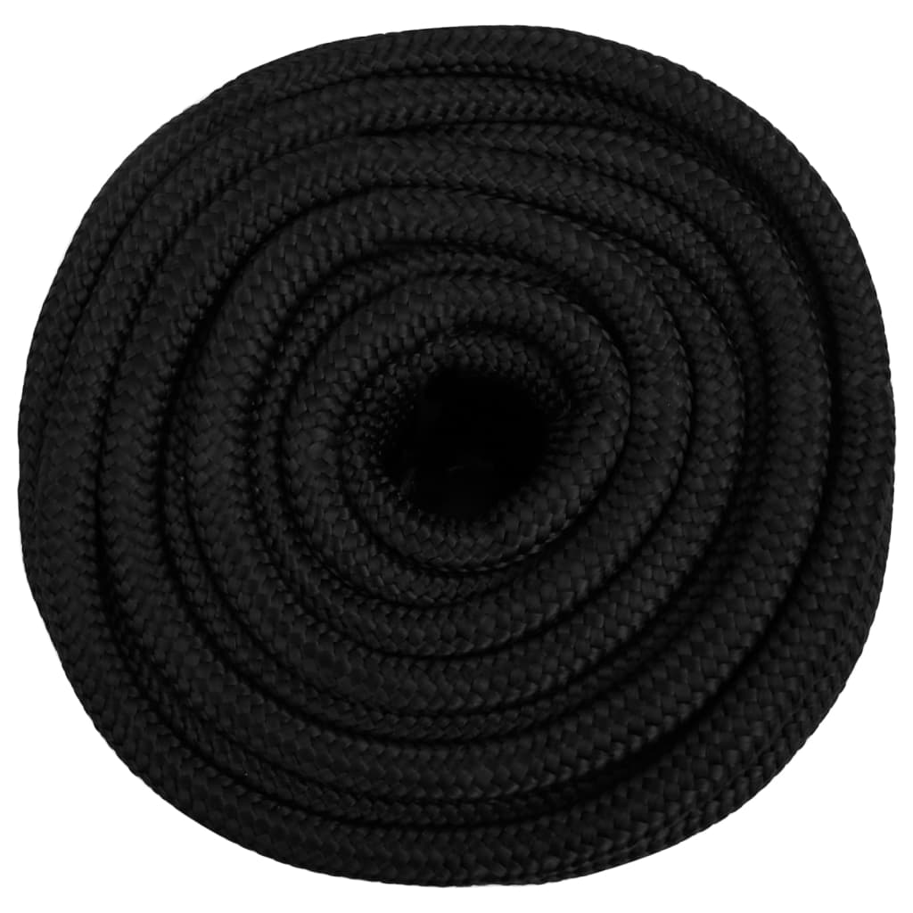 vidaXL Frânghie de barcă, negru complet, 16 mm, 100 m, polipropilenă vidaXL Frânghie de barcă, negru complet, 16 mm, 100 m, polipropilenă