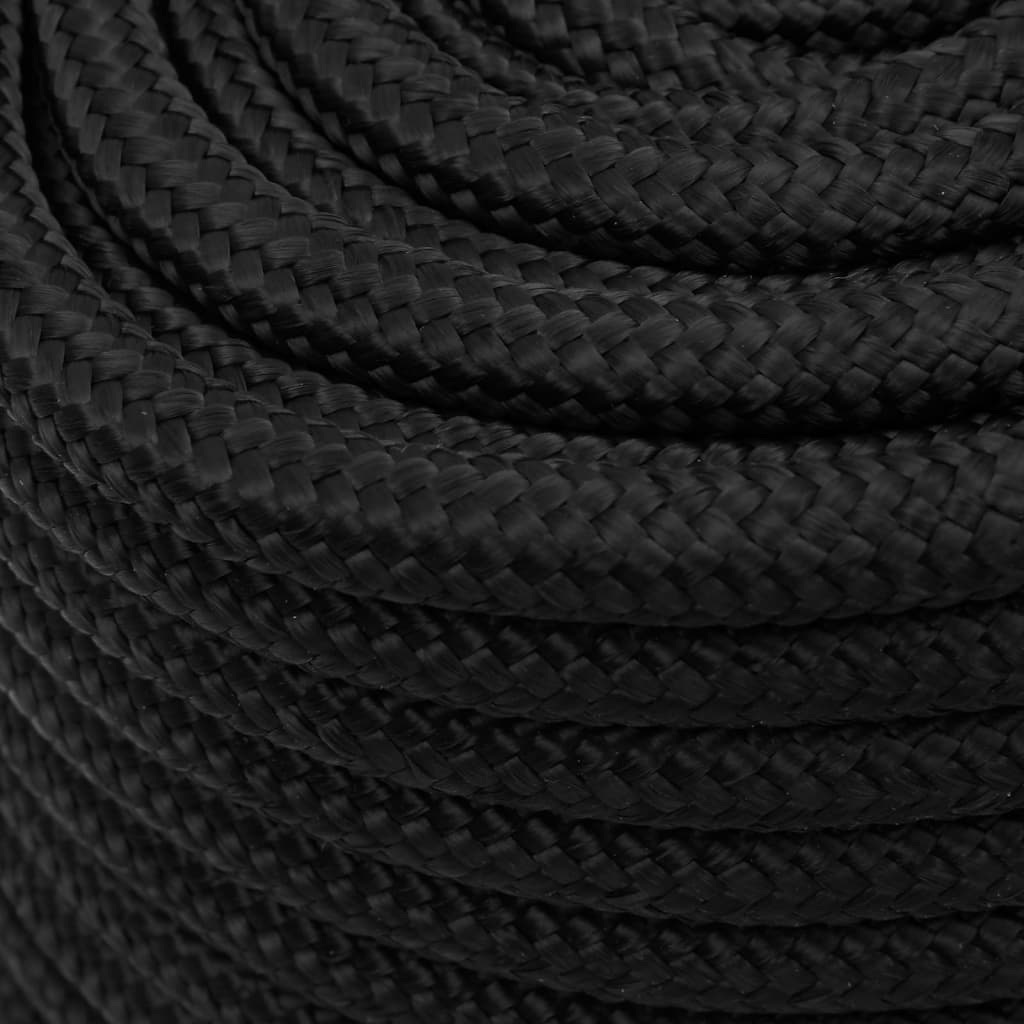 vidaXL Frânghie de barcă, negru complet, 16 mm, 250 m, polipropilenă vidaXL Frânghie de barcă, negru complet, 16 mm, 250 m, polipropilenă