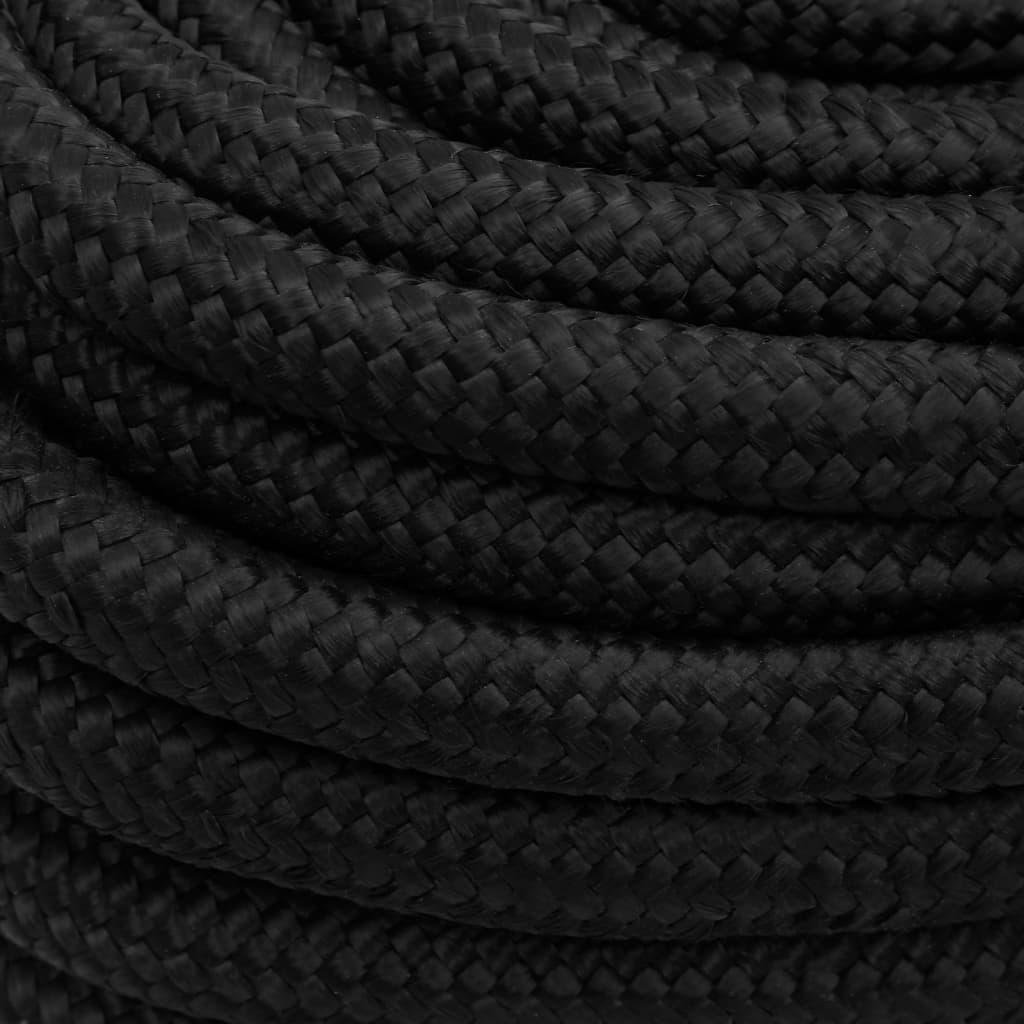 vidaXL Frânghie de barcă, negru complet, 20 mm, 50 m, polipropilenă vidaXL Frânghie de barcă, negru complet, 20 mm, 50 m, polipropilenă