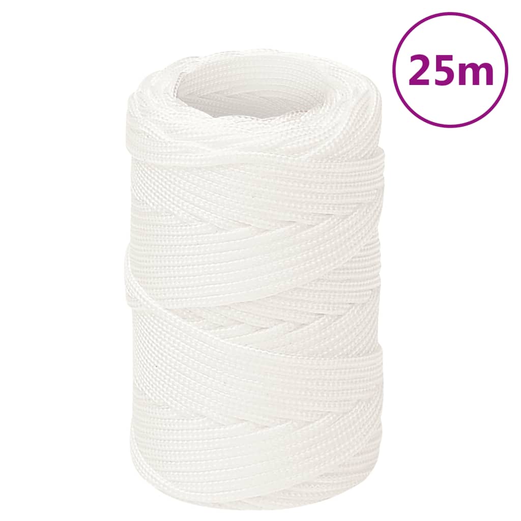 vidaXL Frânghie de barcă, alb complet, 2 mm, 25 m, polipropilenă vidaXL Frânghie de barcă, alb complet, 2 mm, 25 m, polipropilenă
