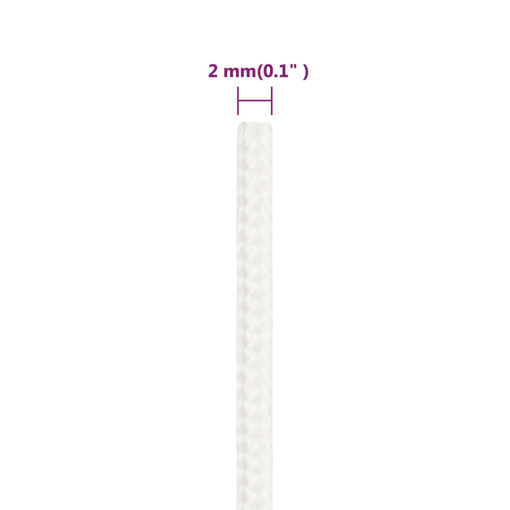 vidaXL Frânghie de barcă, alb complet, 2 mm, 100 m, polipropilenă vidaXL Frânghie de barcă, alb complet, 2 mm, 100 m, polipropilenă