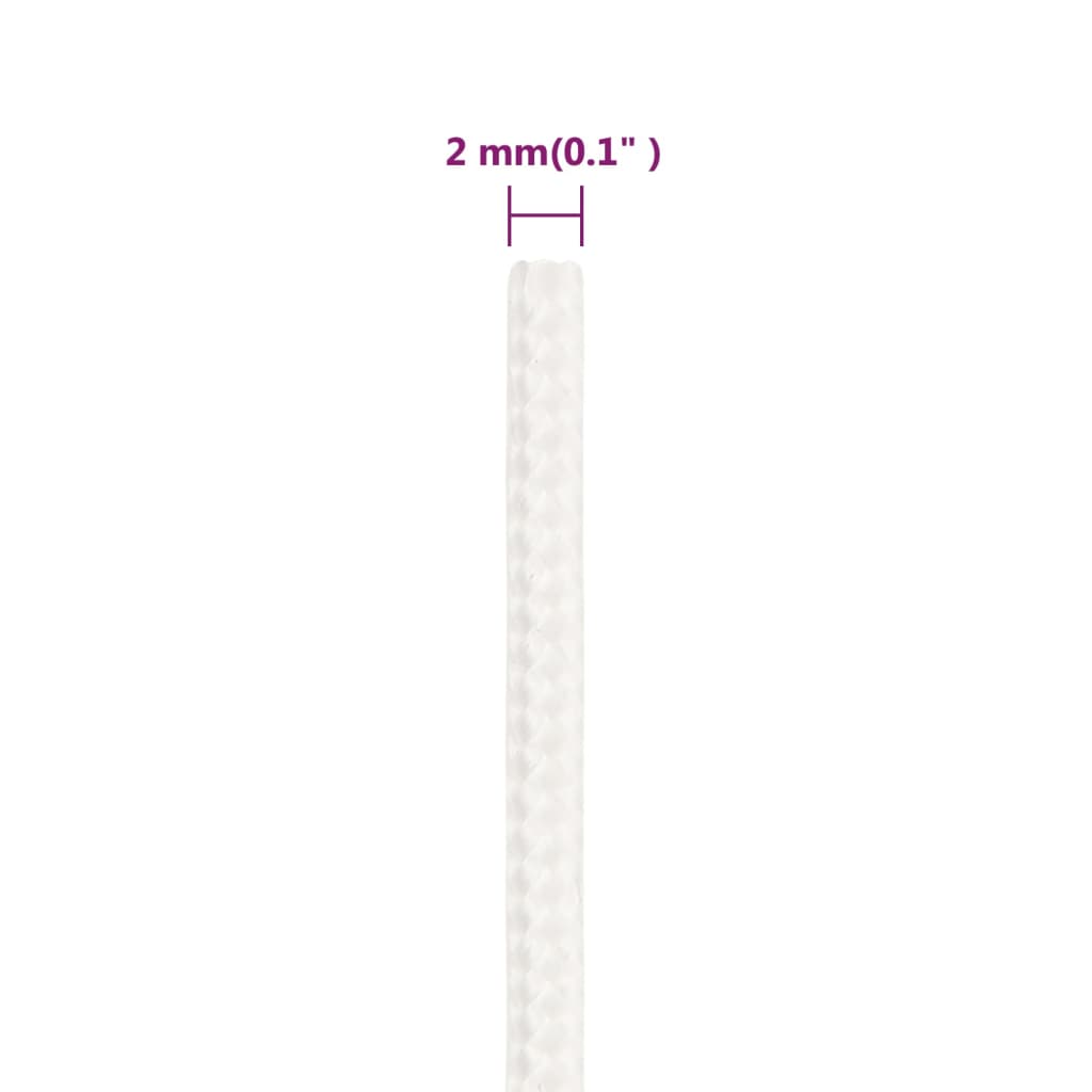 vidaXL Frânghie de barcă, alb complet, 2 mm, 250 m, polipropilenă vidaXL Frânghie de barcă, alb complet, 2 mm, 250 m, polipropilenă