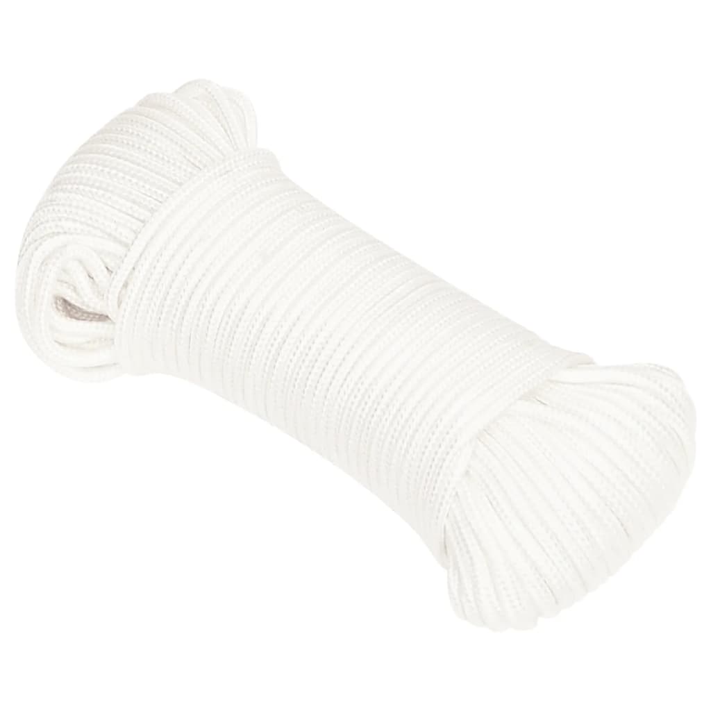 vidaXL Frânghie de barcă, alb complet, 3 mm, 50 m, polipropilenă vidaXL Frânghie de barcă, alb complet, 3 mm, 50 m, polipropilenă