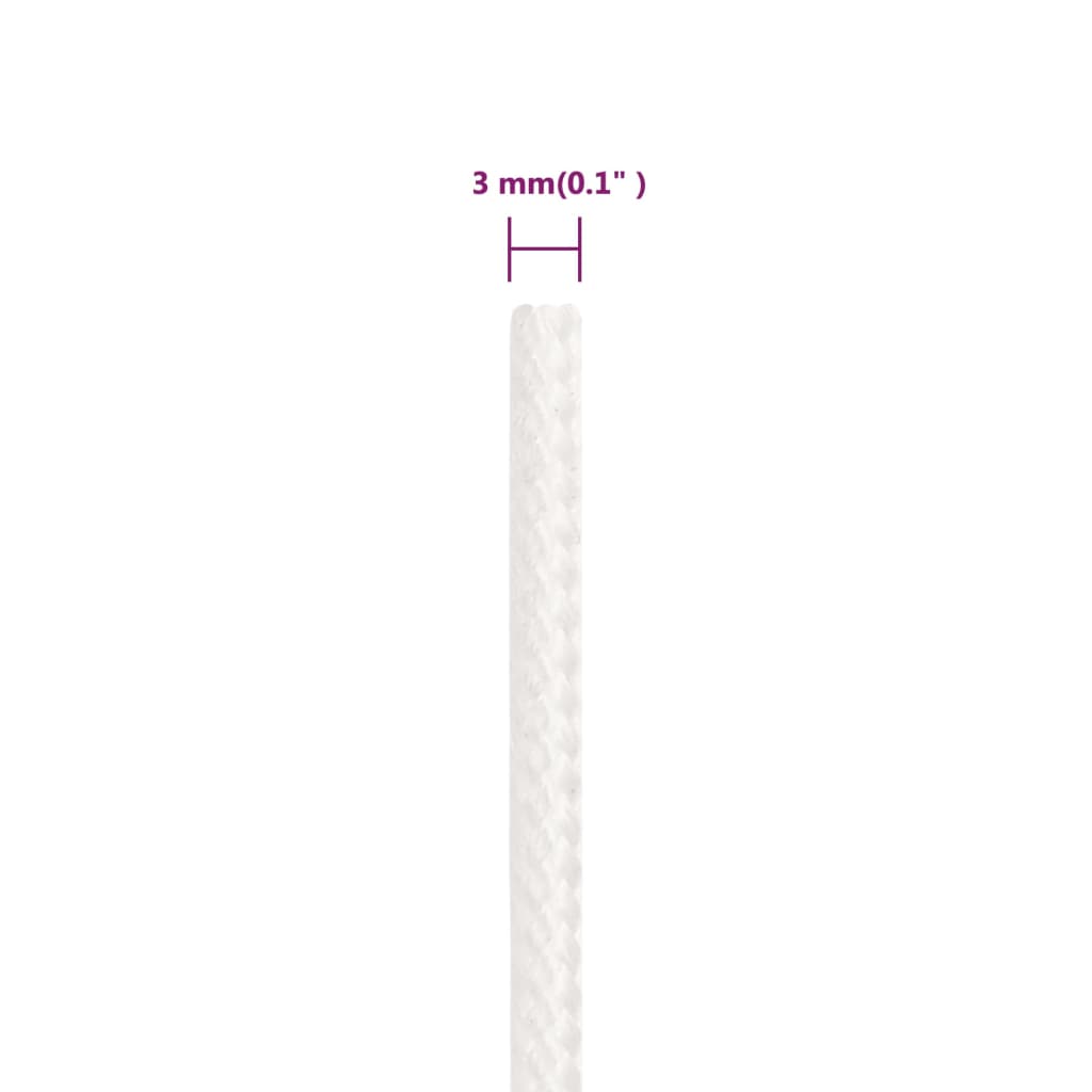 vidaXL Frânghie de barcă, alb complet, 3 mm, 50 m, polipropilenă vidaXL Frânghie de barcă, alb complet, 3 mm, 50 m, polipropilenă