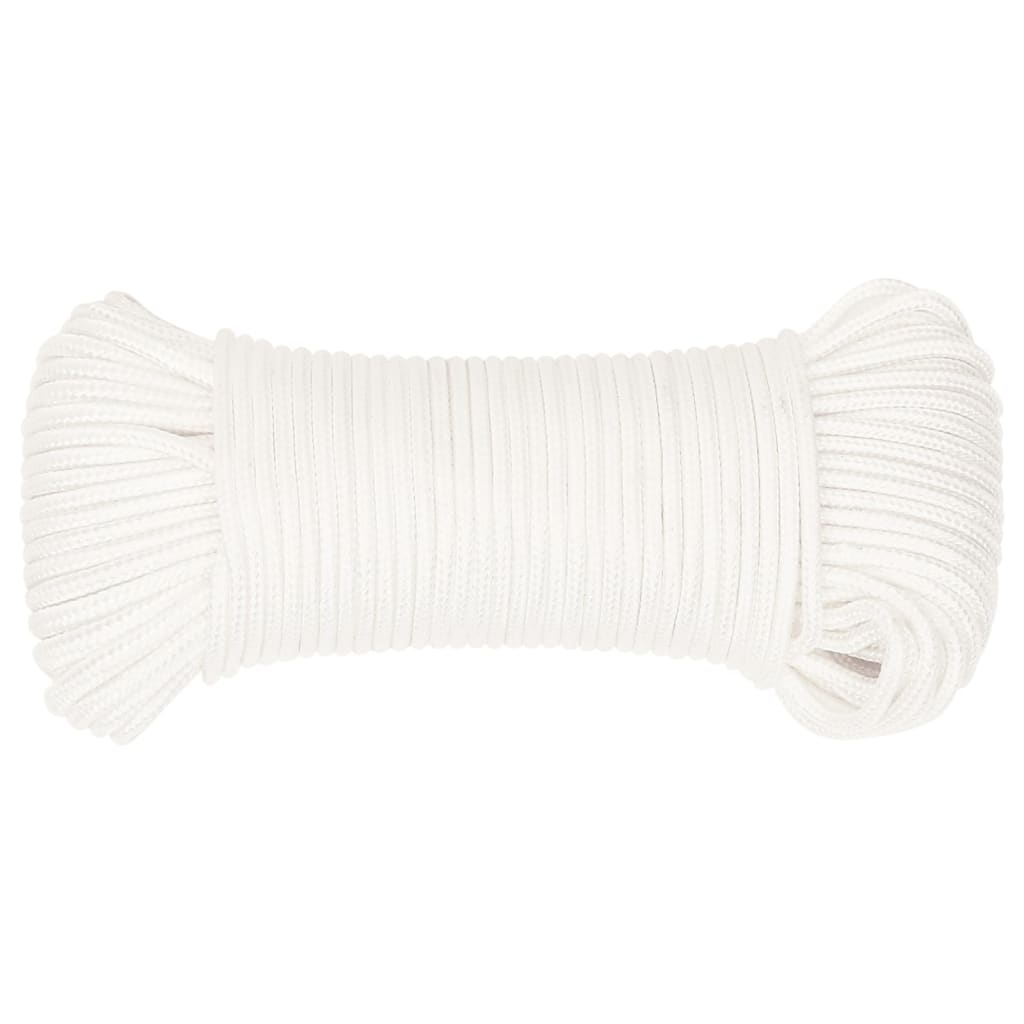 vidaXL Frânghie de barcă, alb complet, 3 mm, 100 m, polipropilenă vidaXL Frânghie de barcă, alb complet, 3 mm, 100 m, polipropilenă