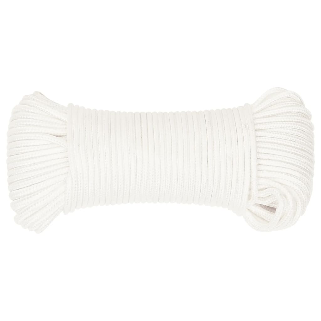 vidaXL Frânghie de barcă, alb complet, 4 mm, 25 m, polipropilenă vidaXL Frânghie de barcă, alb complet, 4 mm, 25 m, polipropilenă