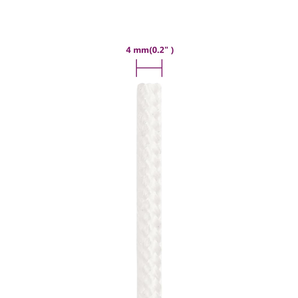 vidaXL Frânghie de barcă, alb complet, 4 mm, 25 m, polipropilenă vidaXL Frânghie de barcă, alb complet, 4 mm, 25 m, polipropilenă