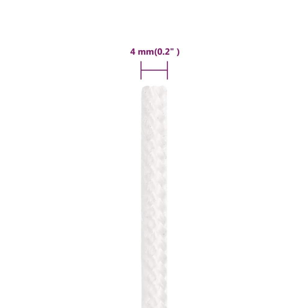 vidaXL Frânghie de barcă, alb complet, 4 mm, 250 m, polipropilenă vidaXL Frânghie de barcă, alb complet, 4 mm, 250 m, polipropilenă