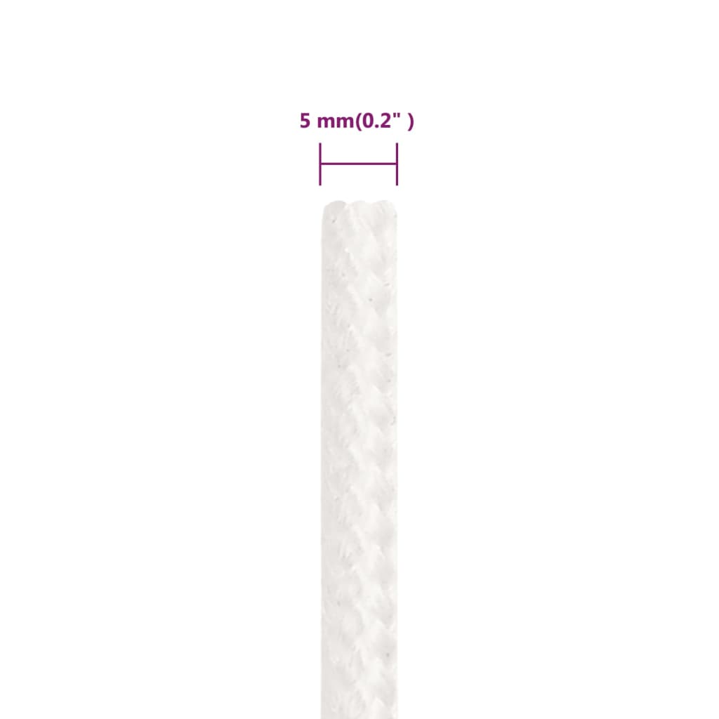 vidaXL Frânghie de barcă, alb complet, 5 mm, 25 m, polipropilenă vidaXL Frânghie de barcă, alb complet, 5 mm, 25 m, polipropilenă