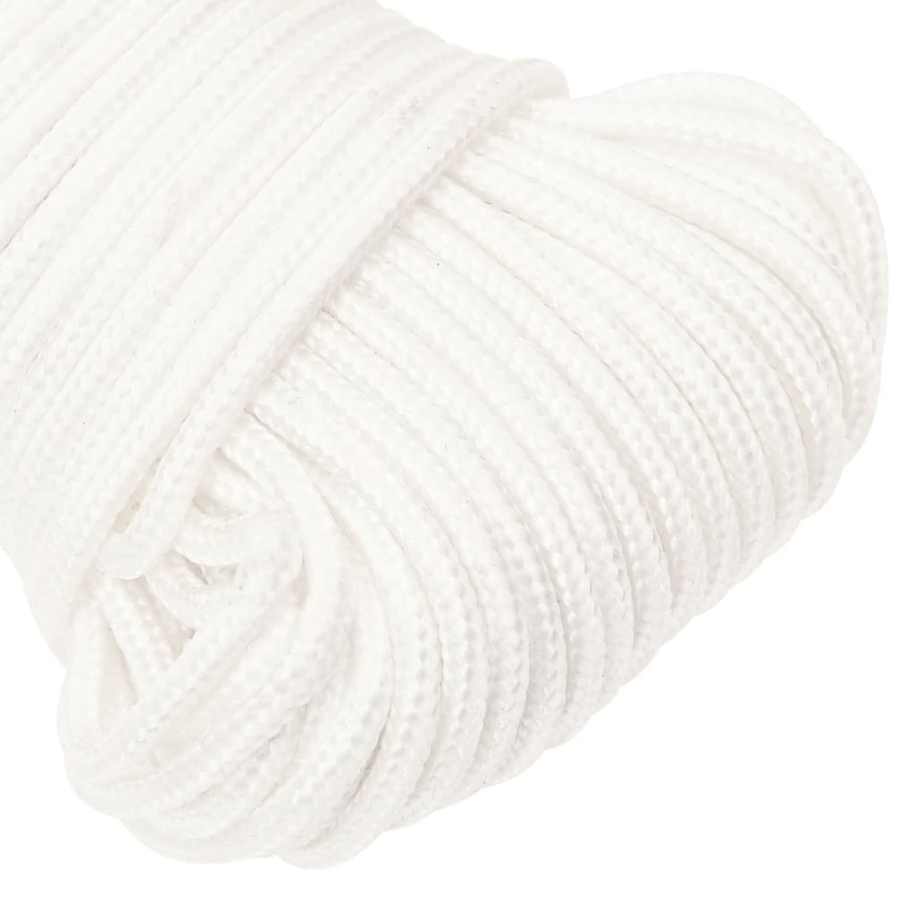 vidaXL Frânghie de barcă, alb complet, 5 mm, 500 m, polipropilenă