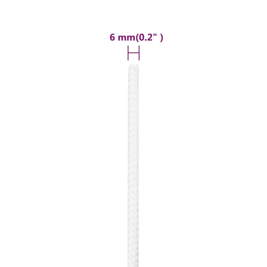 vidaXL Frânghie de barcă, alb complet, 6 mm, 100 m, polipropilenă vidaXL Frânghie de barcă, alb complet, 6 mm, 100 m, polipropilenă