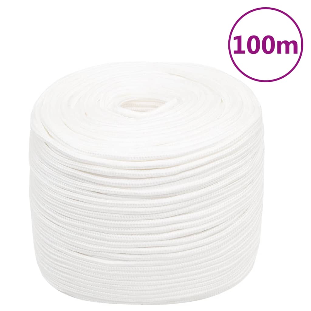 vidaXL Frânghie de barcă, alb complet, 6 mm, 100 m, polipropilenă vidaXL Frânghie de barcă, alb complet, 6 mm, 100 m, polipropilenă