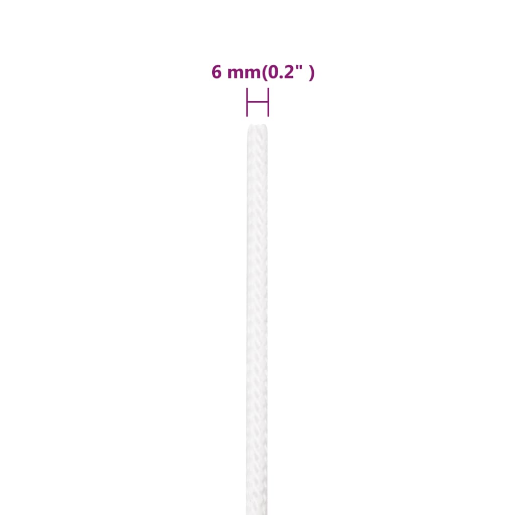 vidaXL Frânghie de barcă, alb complet, 6 mm, 250 m, polipropilenă vidaXL Frânghie de barcă, alb complet, 6 mm, 250 m, polipropilenă