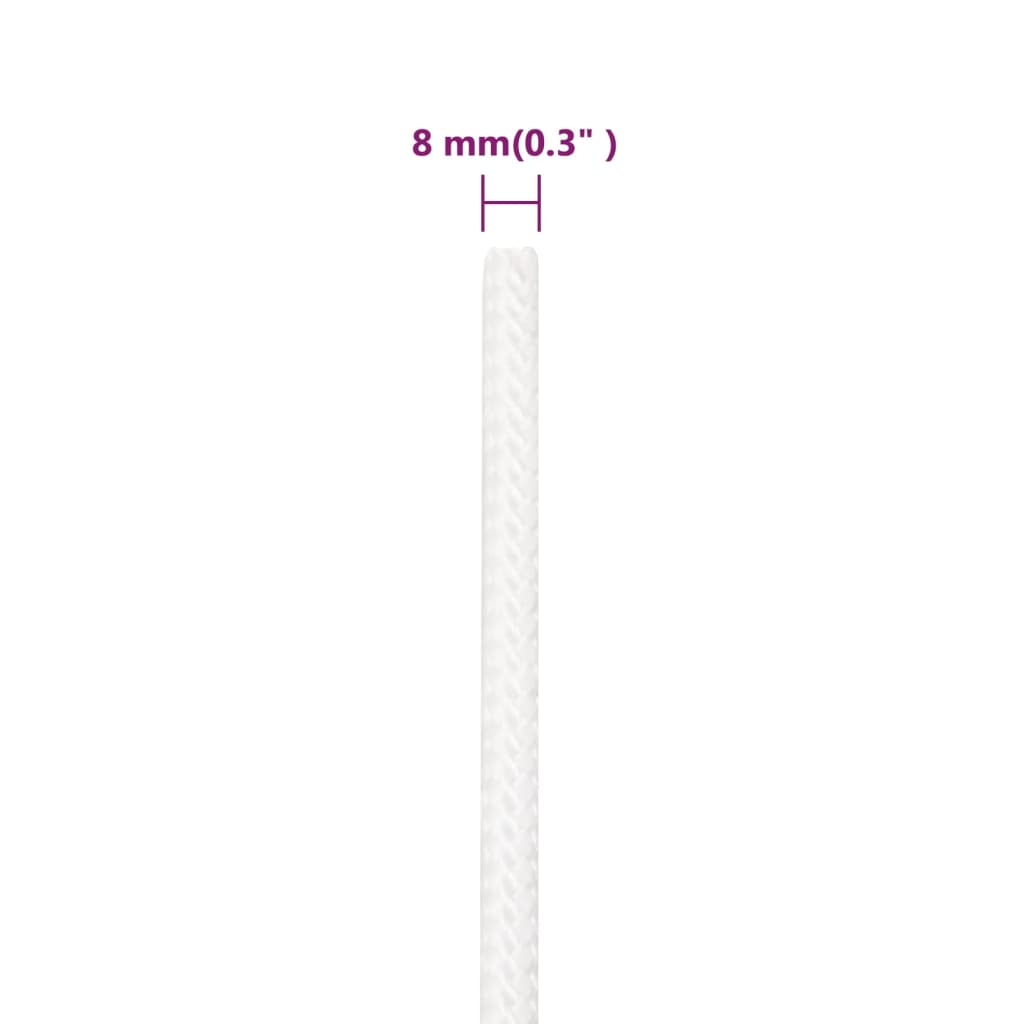 vidaXL Frânghie de barcă, alb complet, 8 mm, 25 m, polipropilenă vidaXL Frânghie de barcă, alb complet, 8 mm, 25 m, polipropilenă