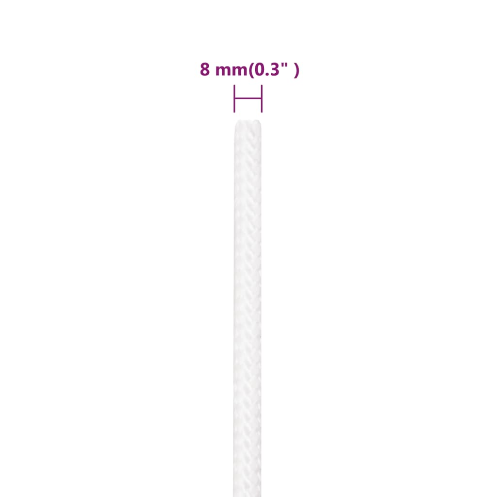 vidaXL Frânghie de barcă, alb complet, 8 mm, 250 m, polipropilenă vidaXL Frânghie de barcă, alb complet, 8 mm, 250 m, polipropilenă