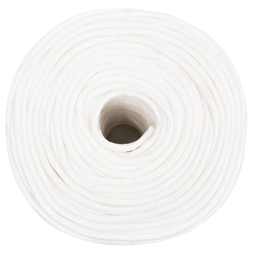 vidaXL Frânghie de barcă, alb complet, 10 mm, 100 m, polipropilenă vidaXL Frânghie de barcă, alb complet, 10 mm, 100 m, polipropilenă