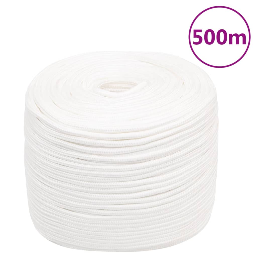 vidaXL Frânghie de barcă, alb complet, 10 mm, 500 m, polipropilenă vidaXL Frânghie de barcă, alb complet, 10 mm, 500 m, polipropilenă