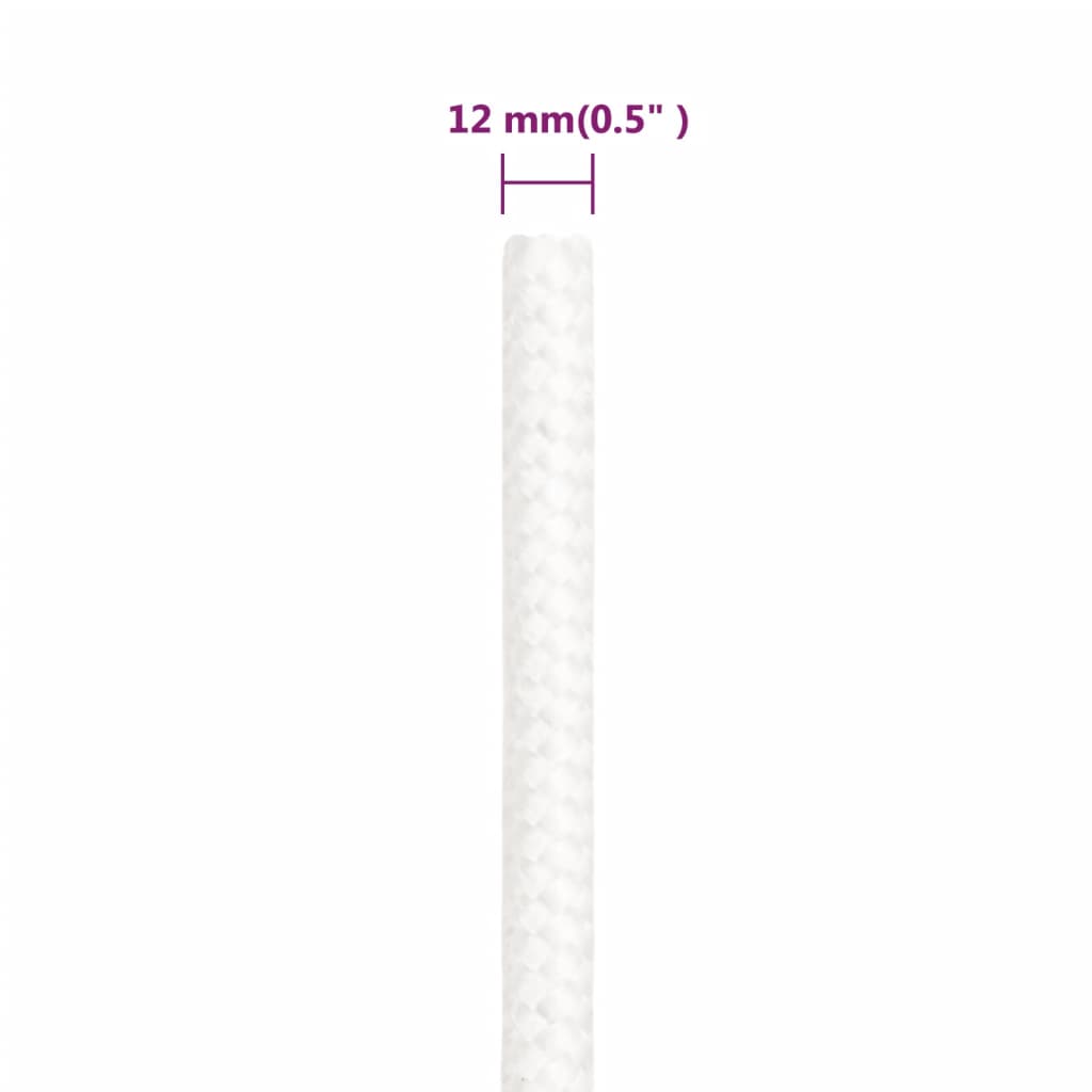 vidaXL Frânghie de barcă, alb complet, 12 mm, 25 m, polipropilenă vidaXL Frânghie de barcă, alb complet, 12 mm, 25 m, polipropilenă
