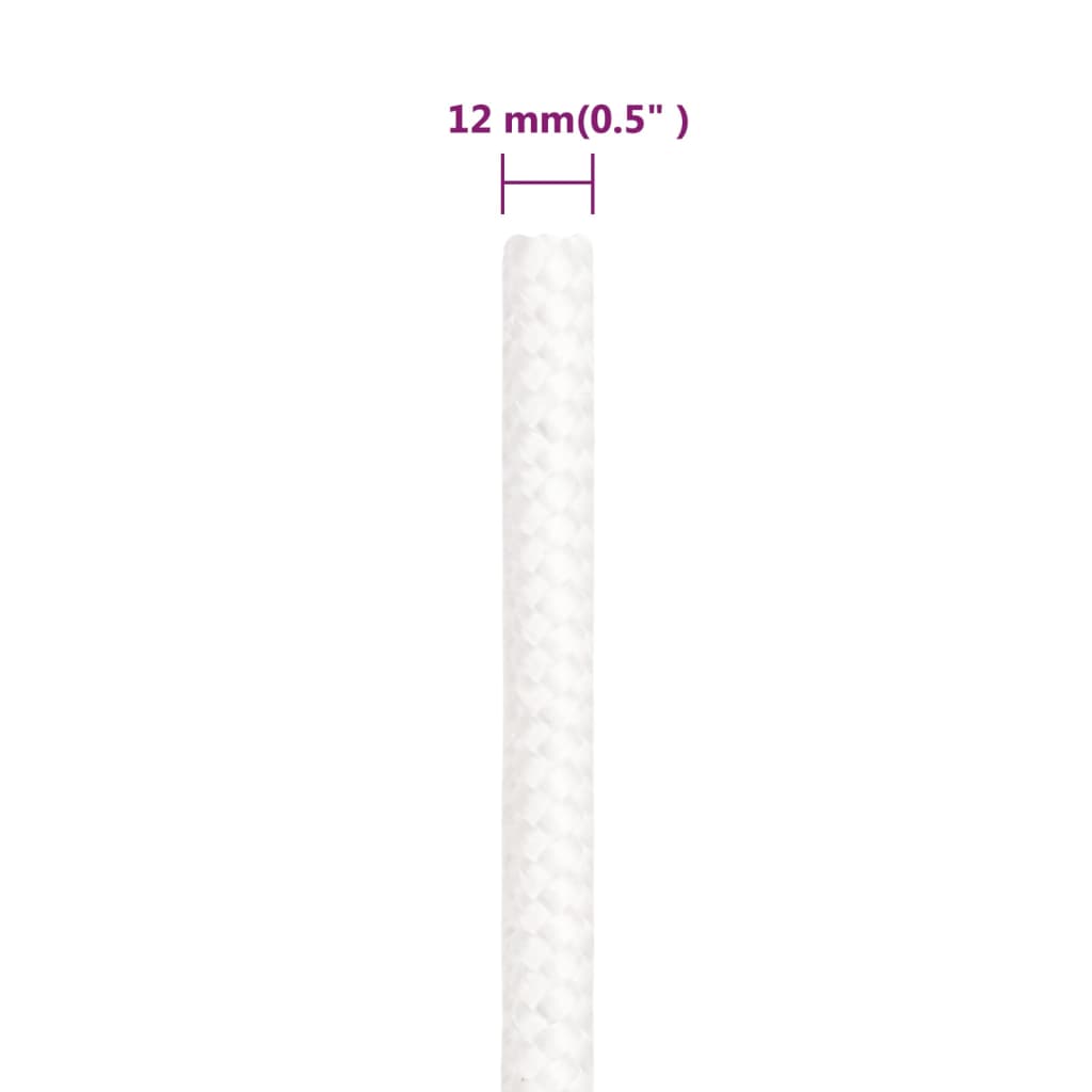 vidaXL Frânghie de barcă, alb complet, 12 mm, 100 m, polipropilenă vidaXL Frânghie de barcă, alb complet, 12 mm, 100 m, polipropilenă