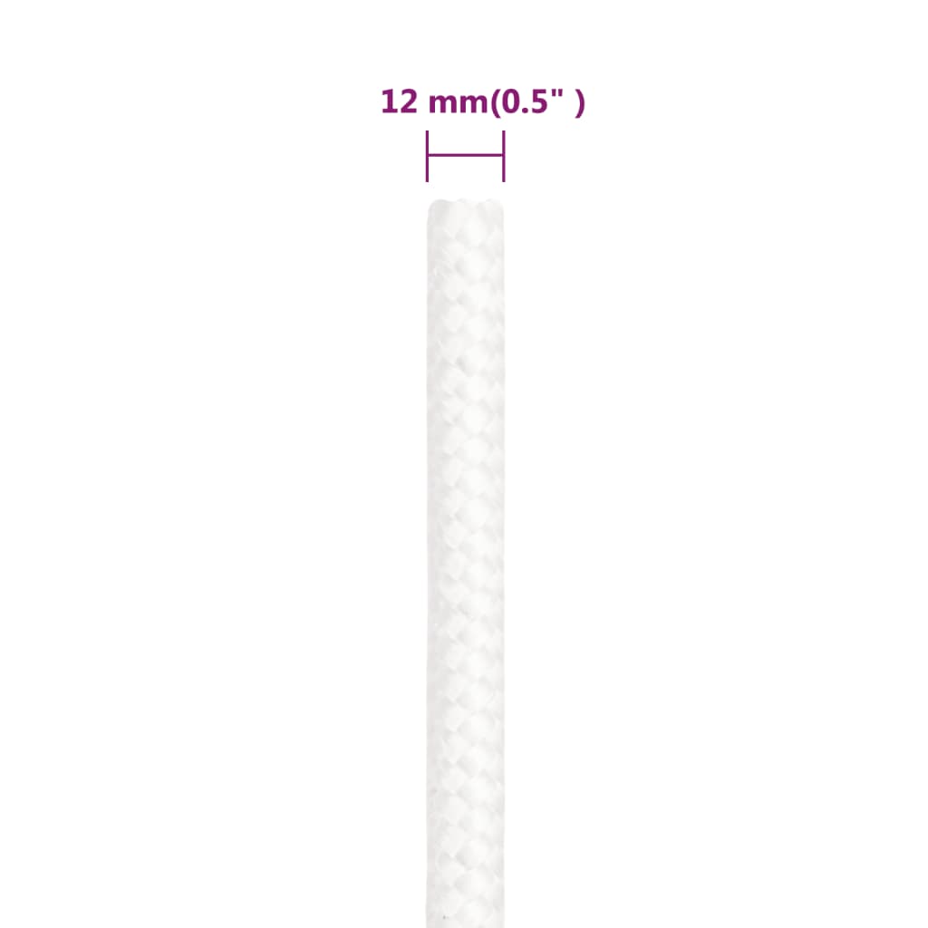 vidaXL Frânghie de barcă, alb complet, 12 mm, 250 m, polipropilenă vidaXL Frânghie de barcă, alb complet, 12 mm, 250 m, polipropilenă