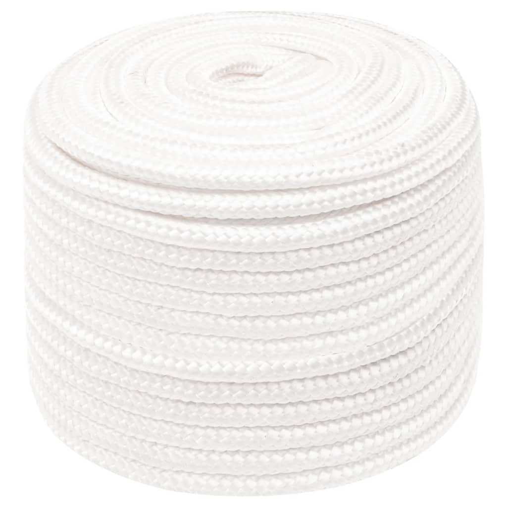 vidaXL Frânghie de barcă, alb complet, 14 mm, 50 m, polipropilenă vidaXL Frânghie de barcă, alb complet, 14 mm, 50 m, polipropilenă