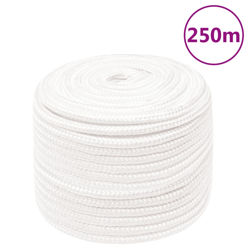 vidaXL Frânghie de barcă, alb complet, 14 mm, 250 m, polipropilenă vidaXL Frânghie de barcă, alb complet, 14 mm, 250 m, polipropilenă