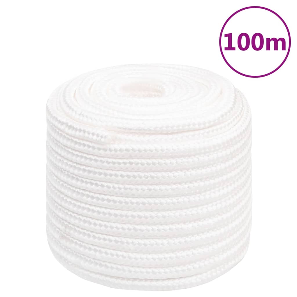 vidaXL Frânghie de barcă, alb complet, 16 mm, 100 m, polipropilenă vidaXL Frânghie de barcă, alb complet, 16 mm, 100 m, polipropilenă