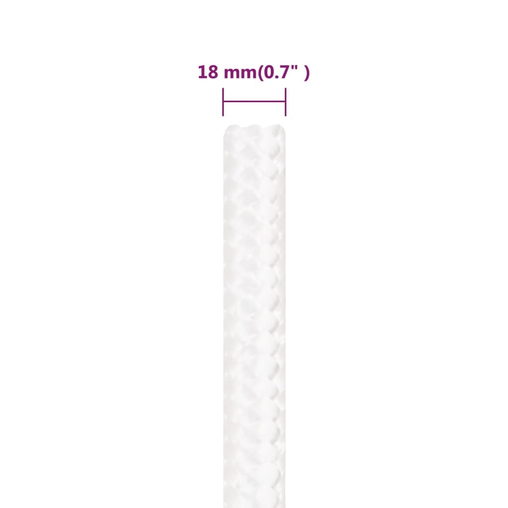 vidaXL Frânghie de barcă, alb complet, 18 mm, 25 m, polipropilenă vidaXL Frânghie de barcă, alb complet, 18 mm, 25 m, polipropilenă