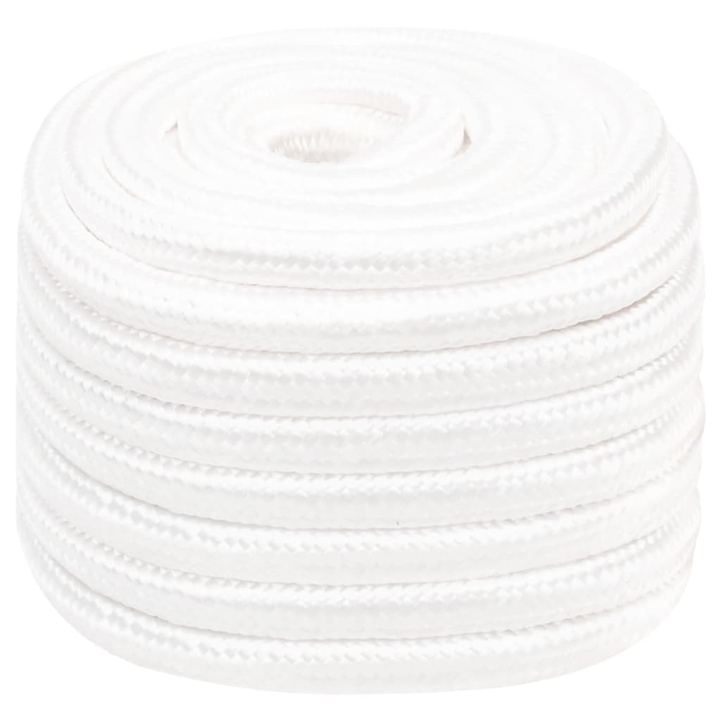 vidaXL Frânghie de barcă, alb complet, 20 mm, 25 m, polipropilenă