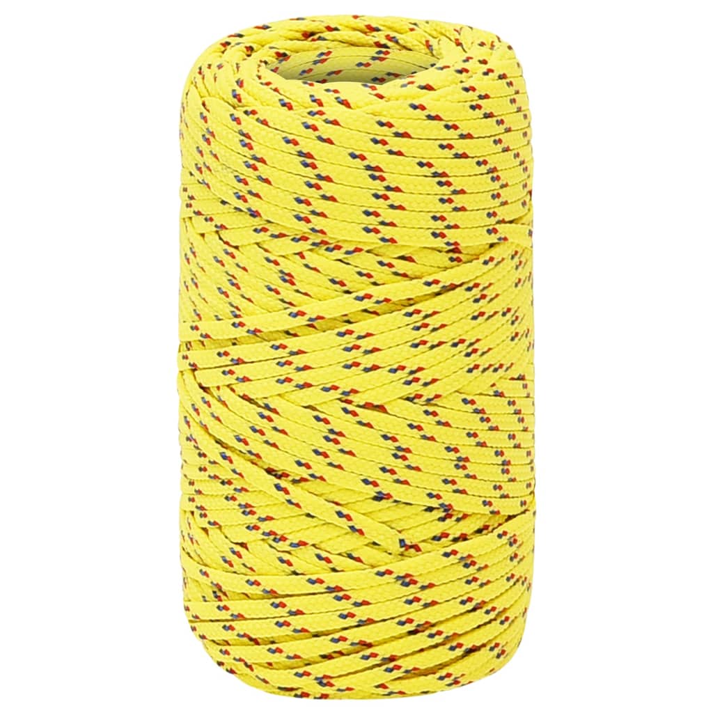 vidaXL Frânghie de barcă, galben, 2 mm, 100 m, polipropilenă vidaXL Frânghie de barcă, galben, 2 mm, 100 m, polipropilenă