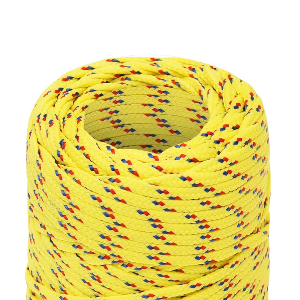 vidaXL Frânghie de barcă, galben, 2 mm, 100 m, polipropilenă vidaXL Frânghie de barcă, galben, 2 mm, 100 m, polipropilenă