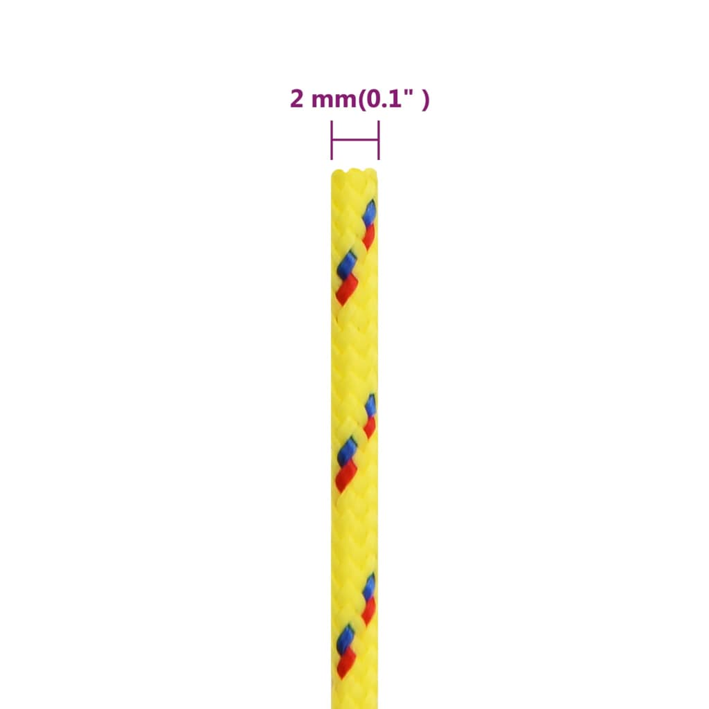 vidaXL Frânghie de barcă, galben, 2 mm, 100 m, polipropilenă vidaXL Frânghie de barcă, galben, 2 mm, 100 m, polipropilenă
